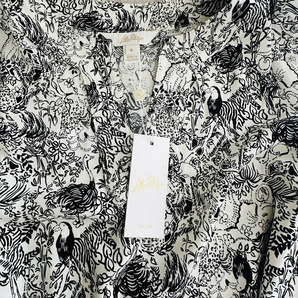 Lilly Pulitzer Olivine A-line Animal and Floral Print Long Sleeve Dress - Picture 7 of 14